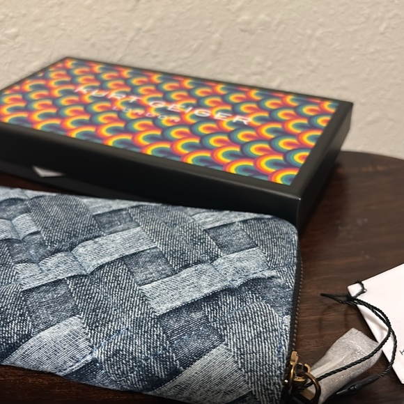 Kurt Geiger Denim Blue Woven Wallet - Picture 6 of 7